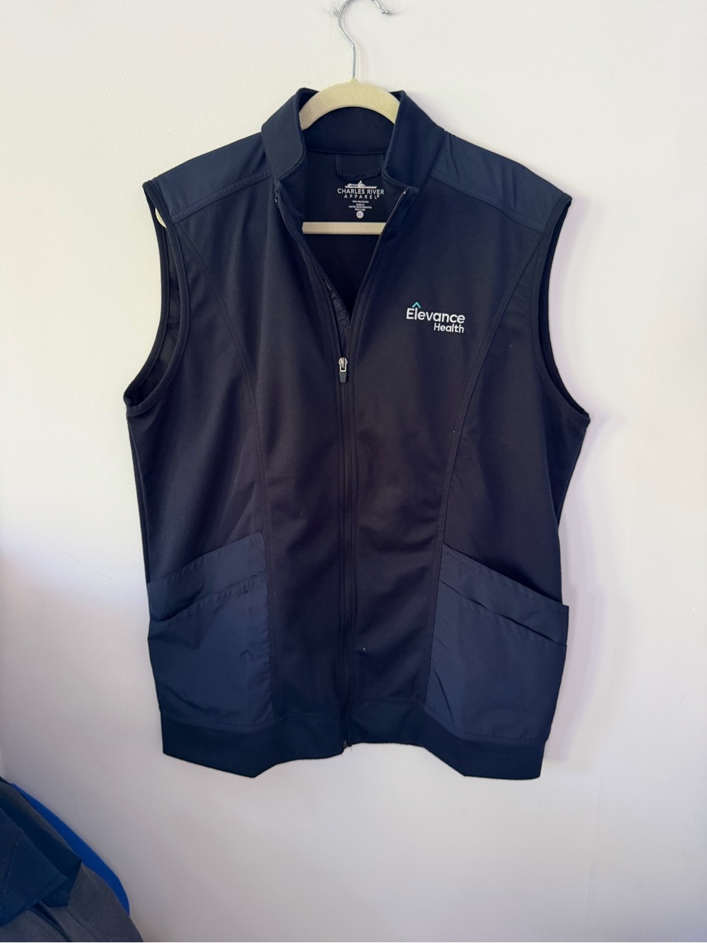 Charles River Apparel Men's navy Softshell Vest with Elevance Health Logo
